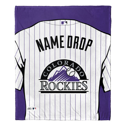 [Personalization Only] OFFICIAL MLB Jersey Personalized Silk Touch Throw Blanket - Rockies