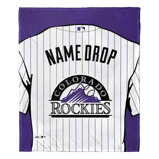 [Personalization Only] OFFICIAL MLB Jersey Personalized Silk Touch Throw Blanket - Rockies