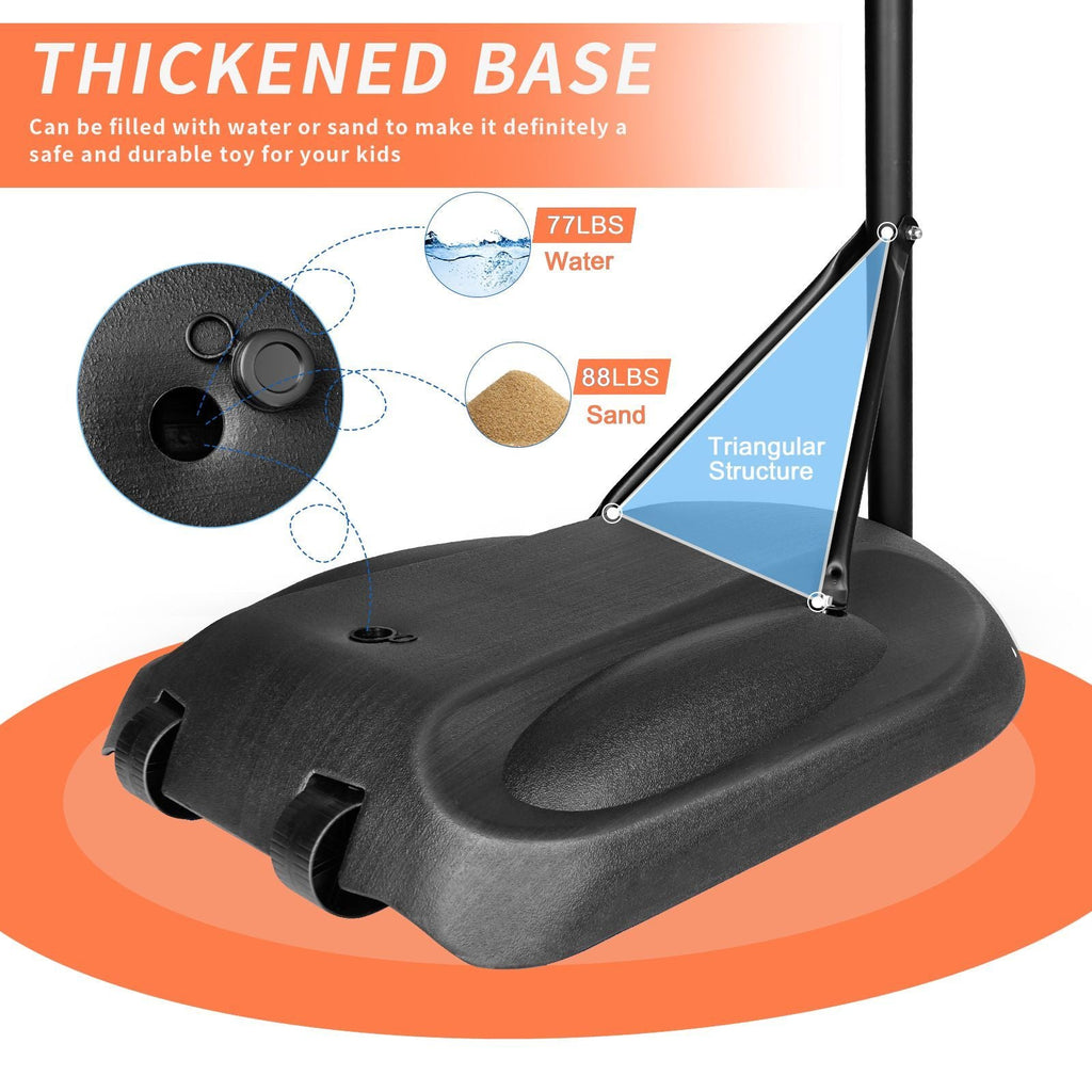 Adjustable Portable Basketball Hoop with 32" Backboard for Indoor & Outdoor Play 7.5ft - 9.2ft Core Sports & Fitness