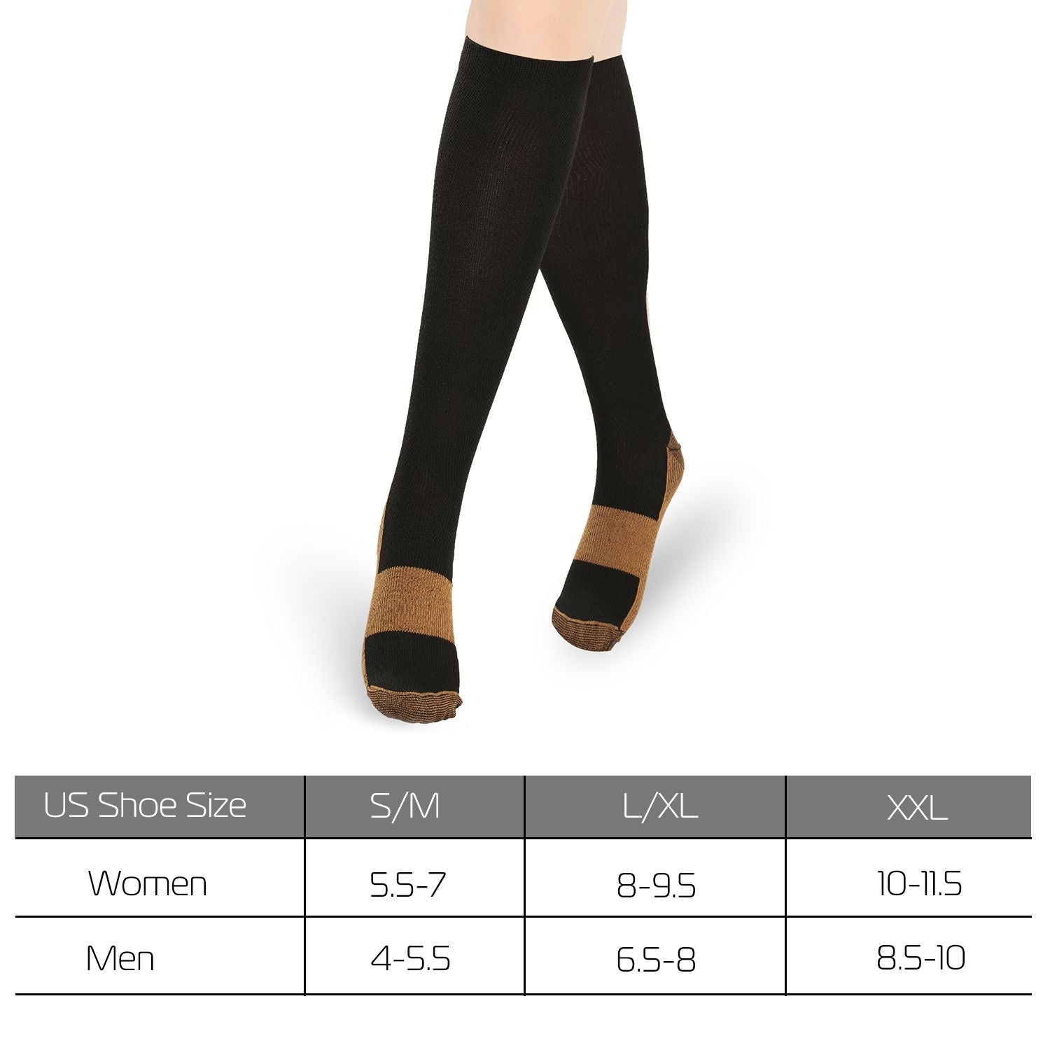 Unisex Copper Compression Socks for Support & Recovery Cnasti Strings and Thangs