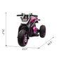 12V Three-wheel Ride On Motorcycle, Kids Electric Motorbike with Horns, LED Lights, Gift for Kids 3-8 Years,Rosy