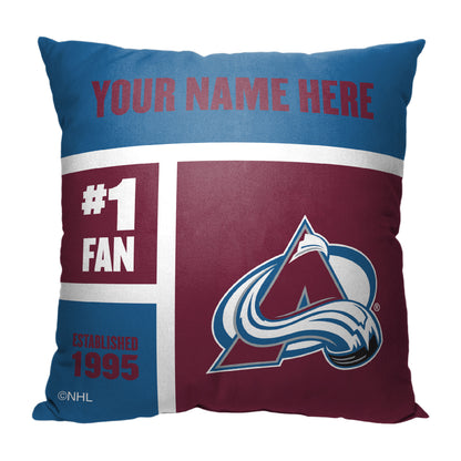 [Personalization Only] OFFICIAL NHL Colorblock Pillow - Colorado Avalanche