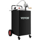 VEVOR Fuel Caddy, 35 Gallon, Gas Storage Tank on 4 Wheels, with Manuel Transfer Pump, Gasoline Diesel Fuel Container for Cars, Lawn Mowers, ATVs, Boats, More, Black