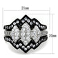 TK1869 - Two-Tone IP Black (Ion Plating) Stainless Steel Ring with AAA Grade CZ in Clear