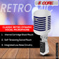 5 CORE Classic Retro Dynamic Vocal Microphone Old Vintage Style Unidirectional Chrome Cardioid Professional Noise Reduction Mic for Instrument Live Performance Prop Studio Recording - RTRO MIC CH BLU