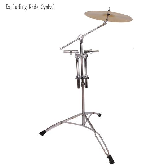 Professional Pedal Control Style Double Tom Drum Stand Silver & Black