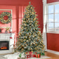 7ft Lighted Artificial Christmas Tree with Wreath Set of 2, Christmas Tree