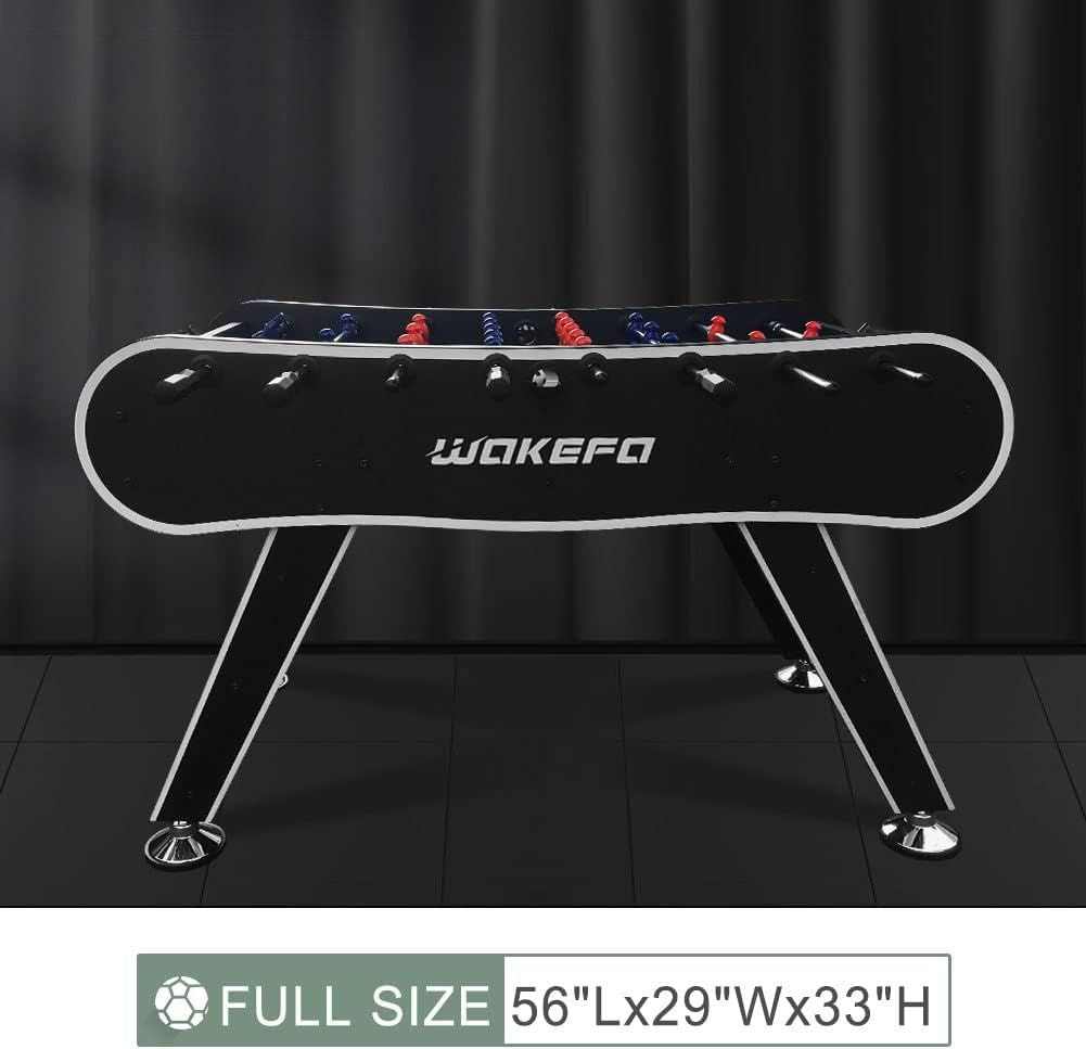 Foosball Table Soccer Arcade Games: Foosball Tables Adult Size for Home, Game Room, Bar - Competition Sized Football Table w/ 2 Balls, 2 Drink Holders, Table Soccer Game for Kids and Adults