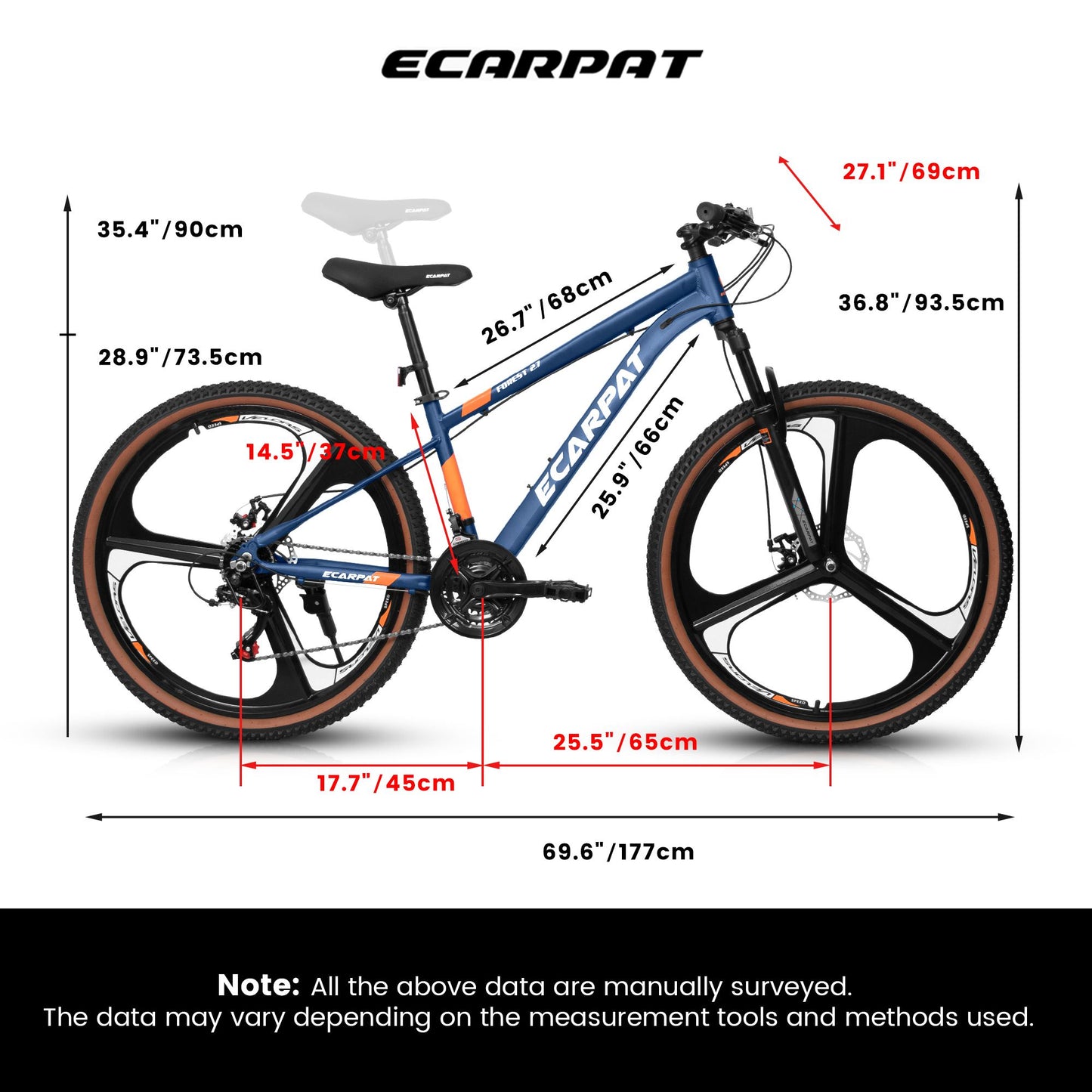 A27302M 27 inch wheel mountain bike, 21-speed disc brake trigger transmission, aluminum frame unisex mountain bike