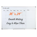 VEVOR Calendar Whiteboard, 36 x 24 Inches Magnetic Dry Erase Calendar Board, Monthly Planner Whiteboard for Wall, 1 Magnetic Erase & 2 Dry Erase Marker & Movable Tray for Restaurant Office Home School