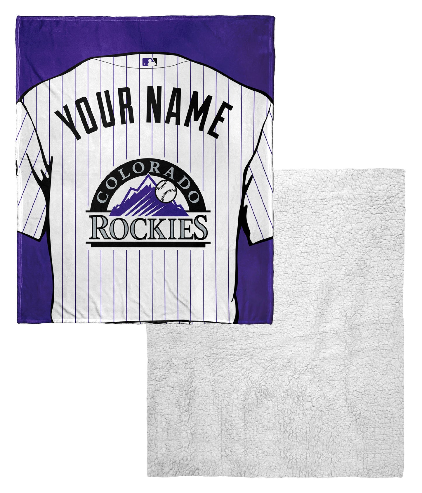 [Personalization Only] OFFICIAL MLB Jersey Personalized Silk Touch Sherpa Throw Blanket - Rockies