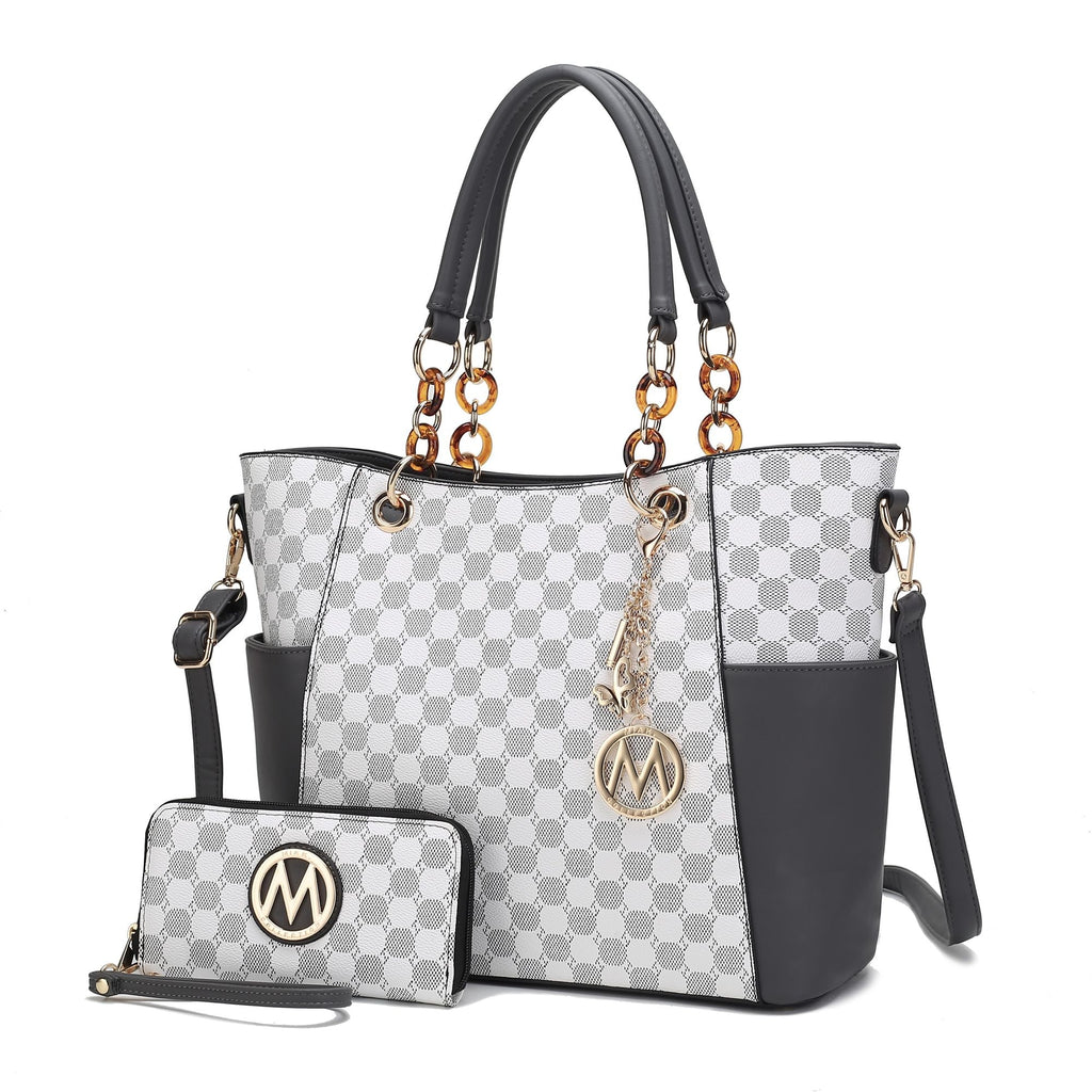 MKF Collection Merlina 2 PCS Women Tote Handbag with Wallet by Mia k Cnasti Strings and Thangs