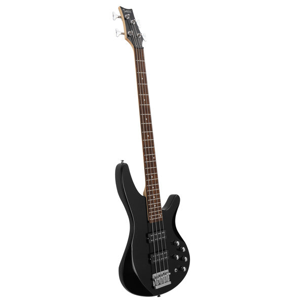 Glarry 44 Inch GIB 4 String H-H Pickup Laurel Wood Fingerboard Electric Bass Guitar with Bag and other Accessories Black