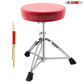 5 CORE Drum Throne Height Adjustable Guitar Stool Thick Padded Memory Foam DJ Chair Seat with Anti Slip Feet Multipurpose Musician Chair for Adults and Kids Drummer Cello Guitar Player - DS CH RED