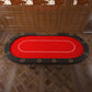 INO Design 96" Oval Red Aura Texas Holdem Poker Table Curved Legs Casino DropBox