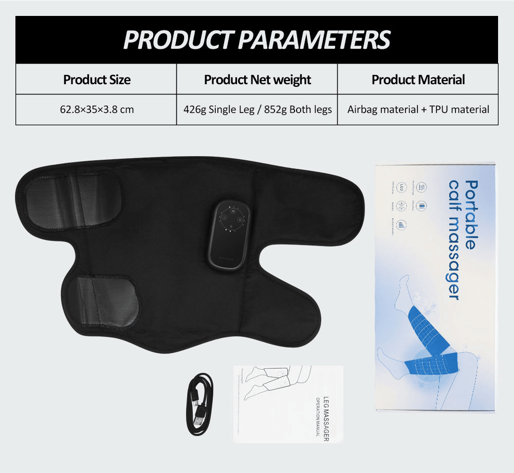 PSK709J-2 Air Compression Calf Massager with EMS Pulse and Vibration for Soothing Leg Relief Core Sports & Fitness