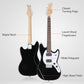 Glarry Full Size 6 String H-H Pickups GMF Electric Guitar with Bag Strap Connector Wrench Tool Black