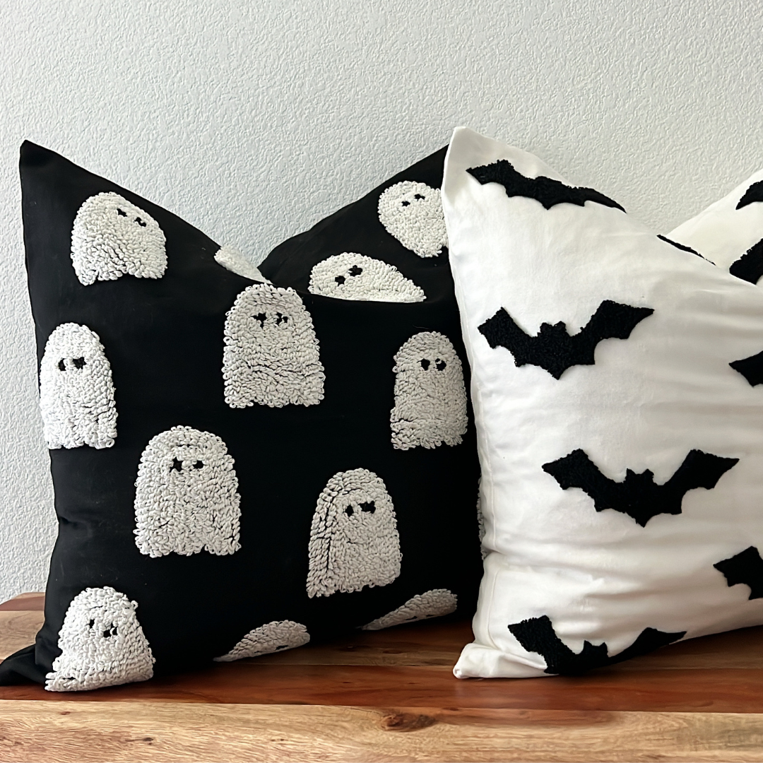 Tufted throw pillow cover, Halloween and fall décor