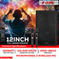 5 Core Karaoke Machine 150W Big Bluetooth PA System Powered DJ Singing Party Speaker w 2 Wireless Microphones Portable Large Professional Outdoor Sound Set For Adults - ACTIVE DJ 12 2-MIC