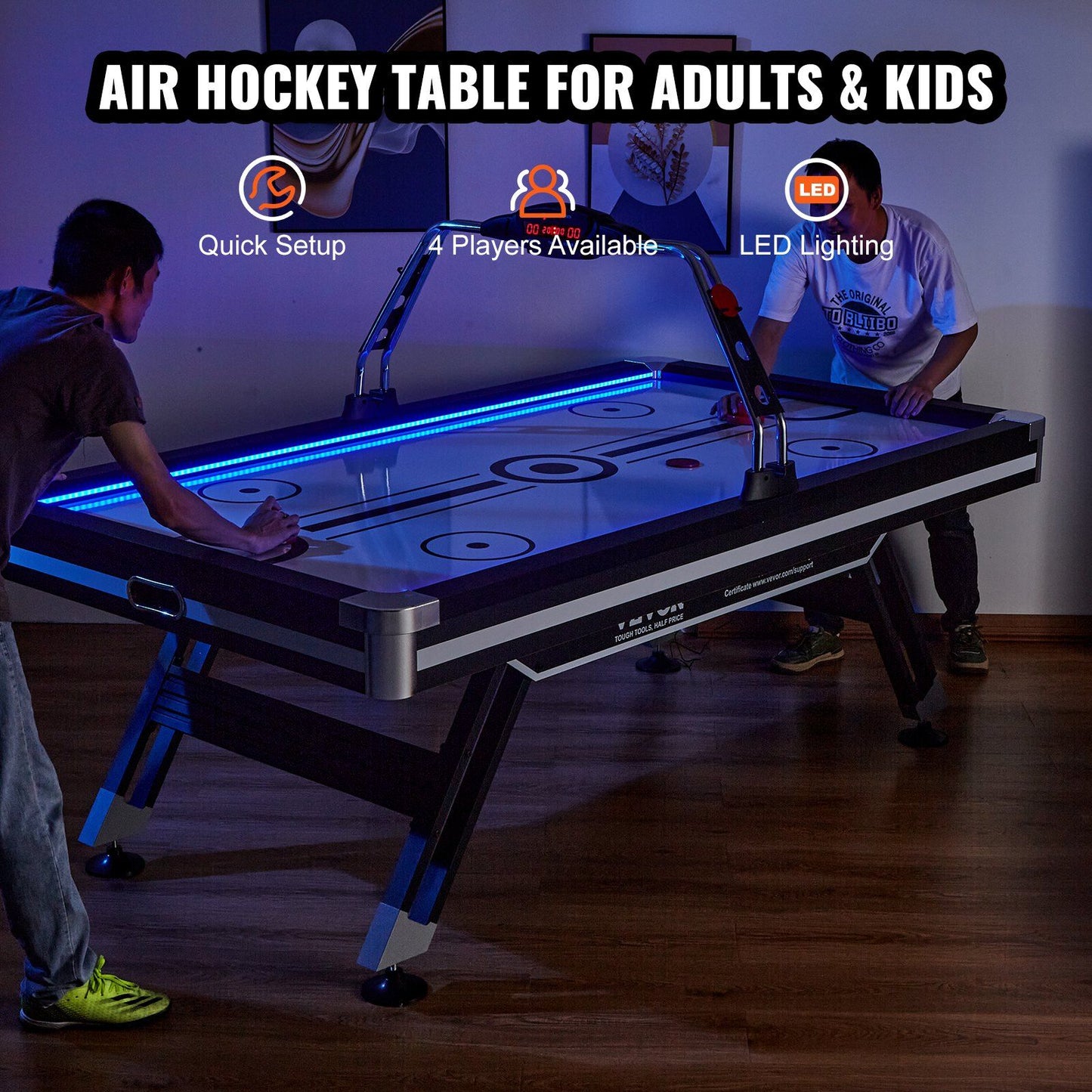 VEVOR Air-Powered Hockey Table, 89" Indoor Hockey Table