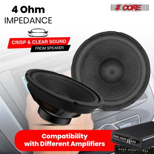 5 Core 8 Inch Subwoofer Speaker 1000W Combined Peak 4Ohm Replacement Car Bass Sub Woofer Core Sports & Fitness