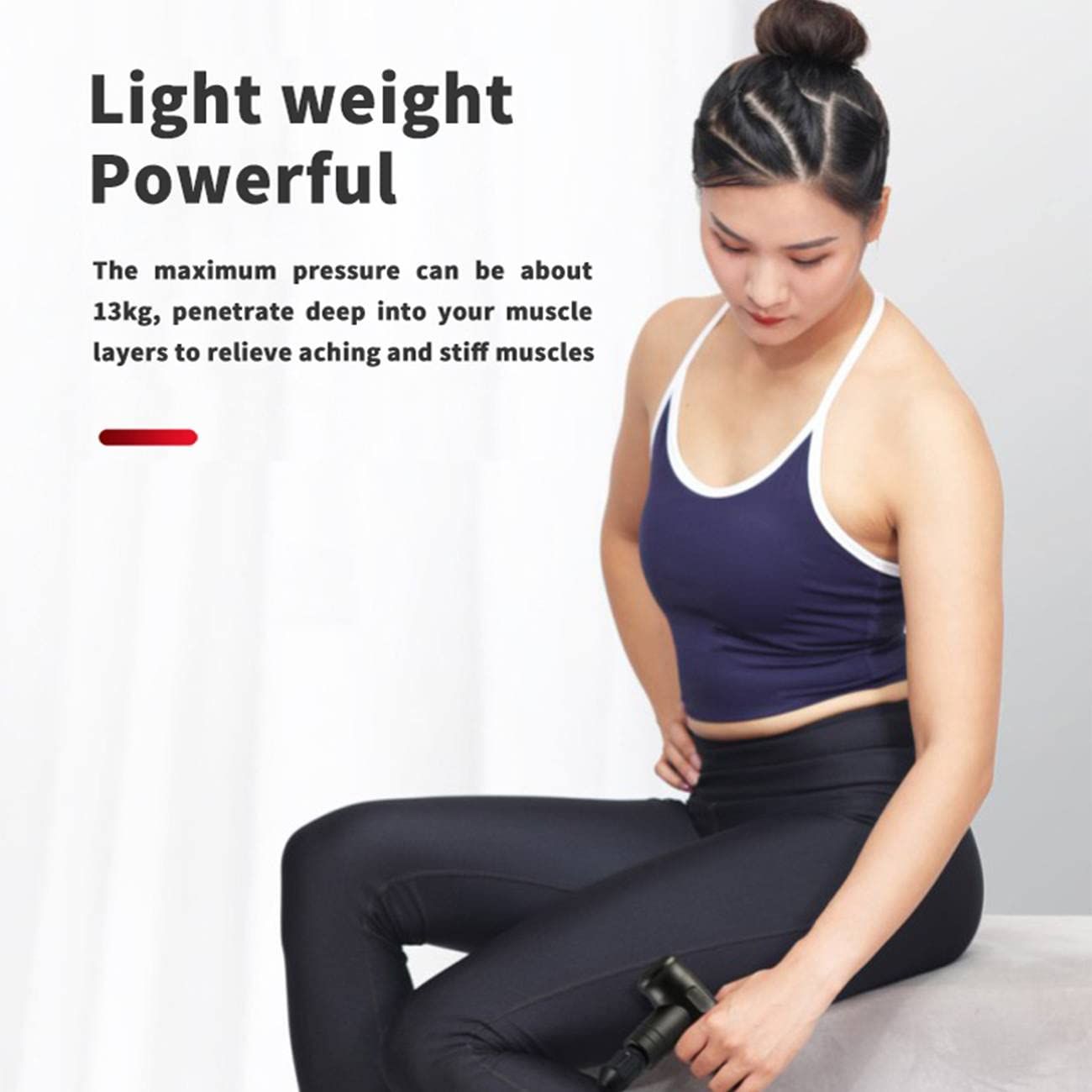 Workout Relaxation, Black Muscle Massage, Portable Body Pain Relief, Percussive Gun Deep Tissue with 4 Adjustable Speeds and 4 Heads, Muscle Massager for Office Gym Home Core Sports & Fitness