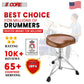 5 Core Drum Throne Saddle Brown| Height Adjustable Padded Drum Seat| Stools Chair Style with Double Braced Anti-Slip Feet, Comfortable Seat for Drummers, Guitar Players- DS CH BR SDL