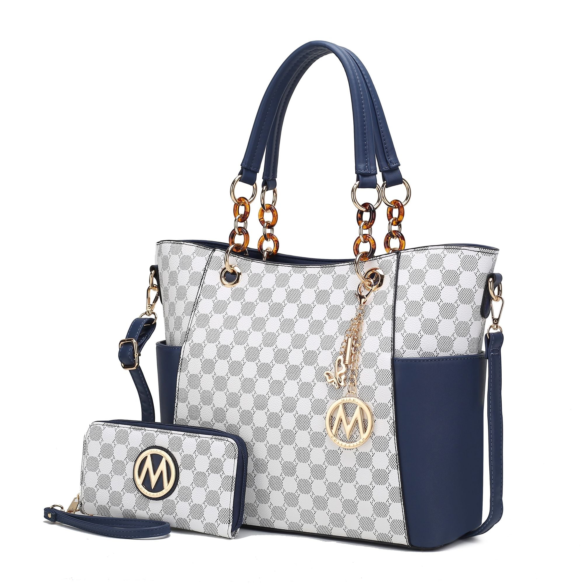 MKF Collection Merlina 2 PCS Women Tote Handbag with Wallet by Mia k Cnasti Strings and Thangs