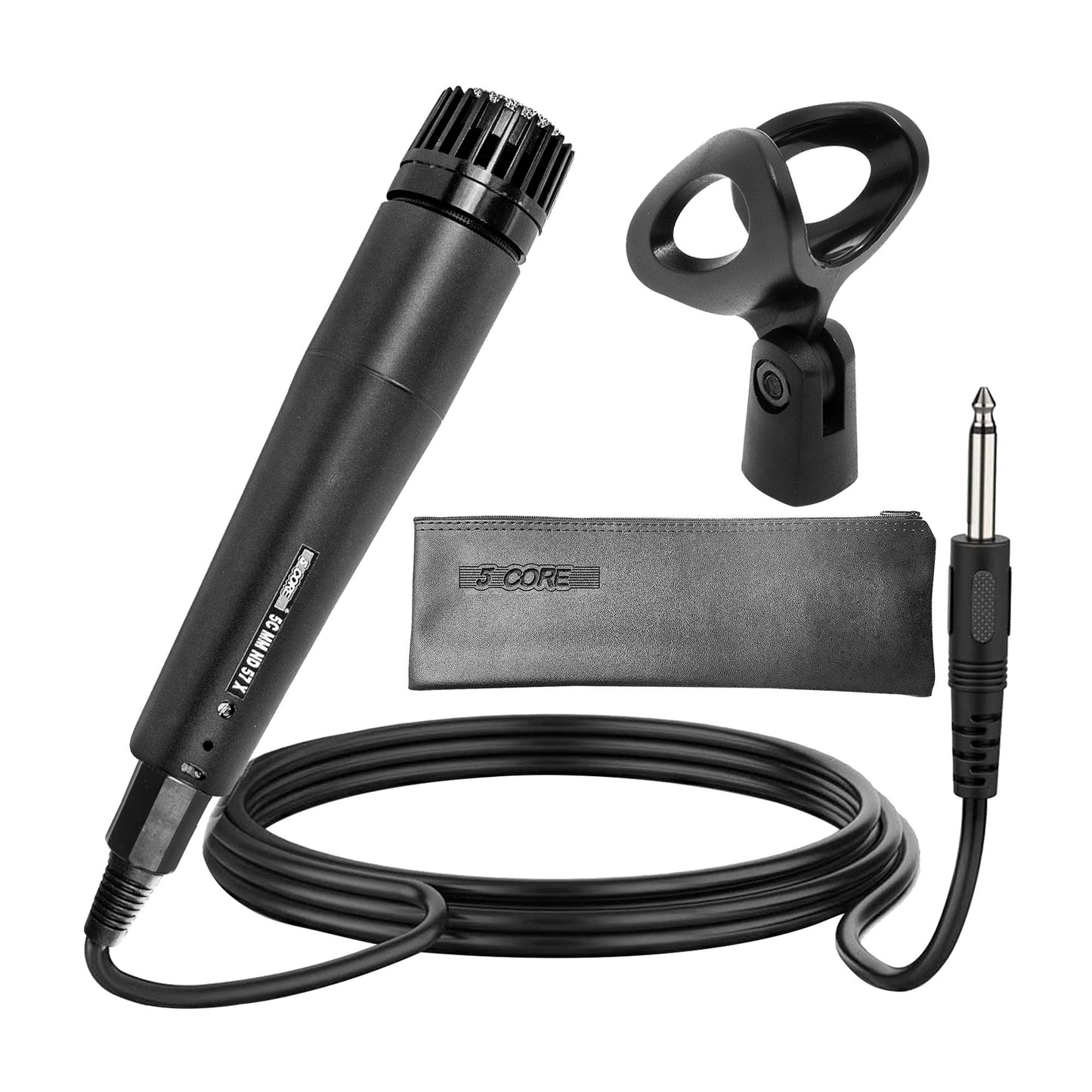 5 CORE Dynamic Instrument Mic - Premium Quality and Versatile Mic for Live Performances, On Stage and Studio Recording - Durable Metal Mic- Cable, Mic Holder and Bag Included- ND-57X