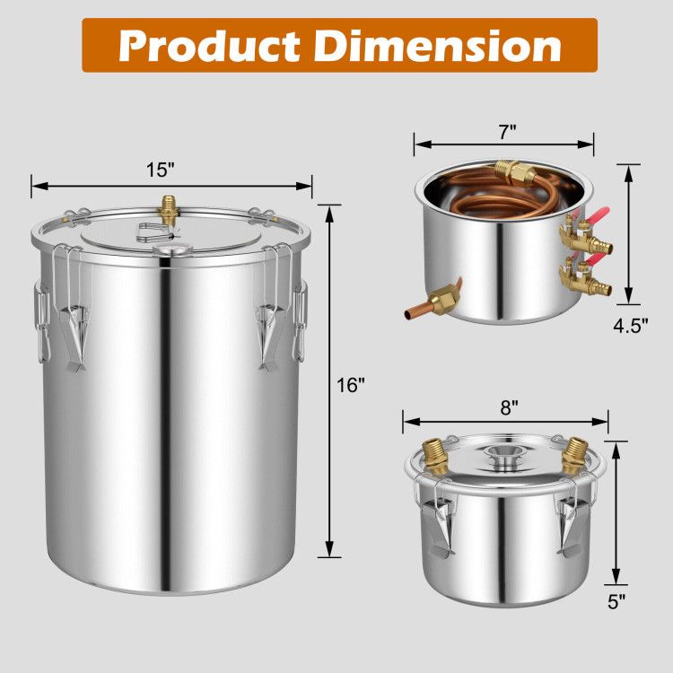 5/10 Gal 22/38 L Water Distiller for DIY Whisky