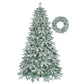 7ft Lighted Artificial Christmas Tree with Wreath Set of 2, Christmas Tree