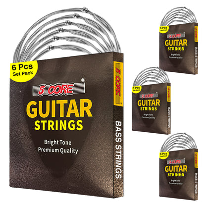 5 Core Bass Electric Guitar Strings | Pure Nickel Guitar String Gauge .010-.048 | Rich, Full Tonal Spectrum String (6 String Set) - GS EL BSS