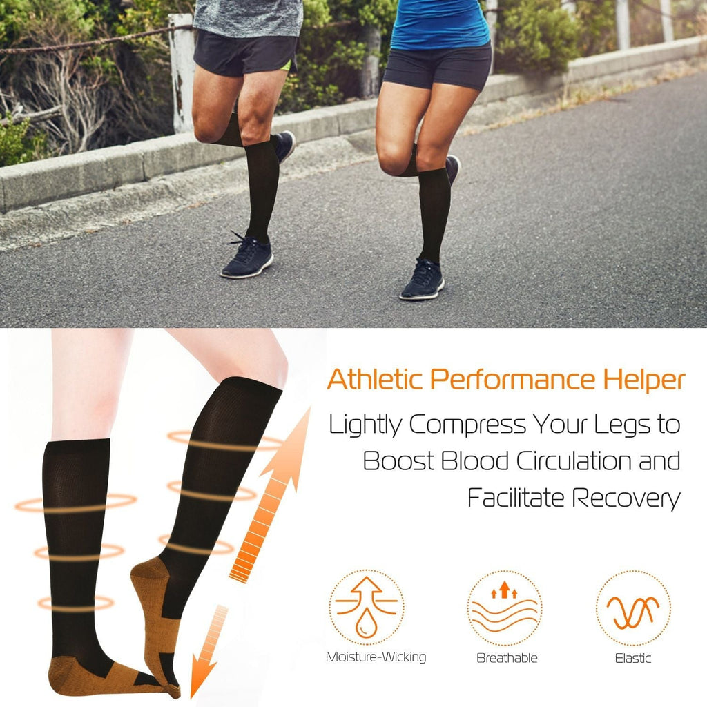 Unisex Copper Compression Socks for Support & Recovery Cnasti Strings and Thangs