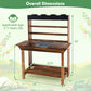 Wooden Potting Bench Table Outdoor Mud Kitchen with Solid Fir Wood Frame