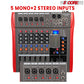 5 Core Audio Mixer DJ Equipment Digital Sound Board Karaoke XLR Mixers Professional 6 Channel Bluetooth USB w Effects for Recording Music Studio PC Podcast Instruments Consola De Sonido - MX 6CH