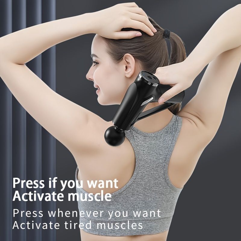 1pc Tricep Gun Deep Muscle Massage Relax Outdoor Fitness Equipment Shock Full Body Massager Electric Massage Gun Core Sports & Fitness