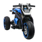 12V Three-wheel Ride On Motorcycle, Kids Electric Motorbike with Horns, LED Lights, Gift for Kids 3-8 Years,Blue