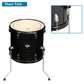 Glarry Full Size Adult Drum Set 5-Piece Black with Bass Drum, two Tom Drum, Snare Drum, Floor Tom, 16" Ride Cymbal, 14" Hi-hat Cymbals, Stool, Drum Pedal, Sticks