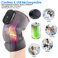 3-In-1 Heated Knee Massager Shoulder Heating Pads Elbow Brace with 3 Level Vibration and Heating Modes for Pain Stress Relief