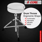 5 Core Drum Throne Saddle White Heavy Duty Height Adjustable Padded Comfortable Drum Stool Seat Chair Style with Double Braced Anti-Slip Feet & Two Drumsticks for Adults Drummers - DS CH WH SDL HD