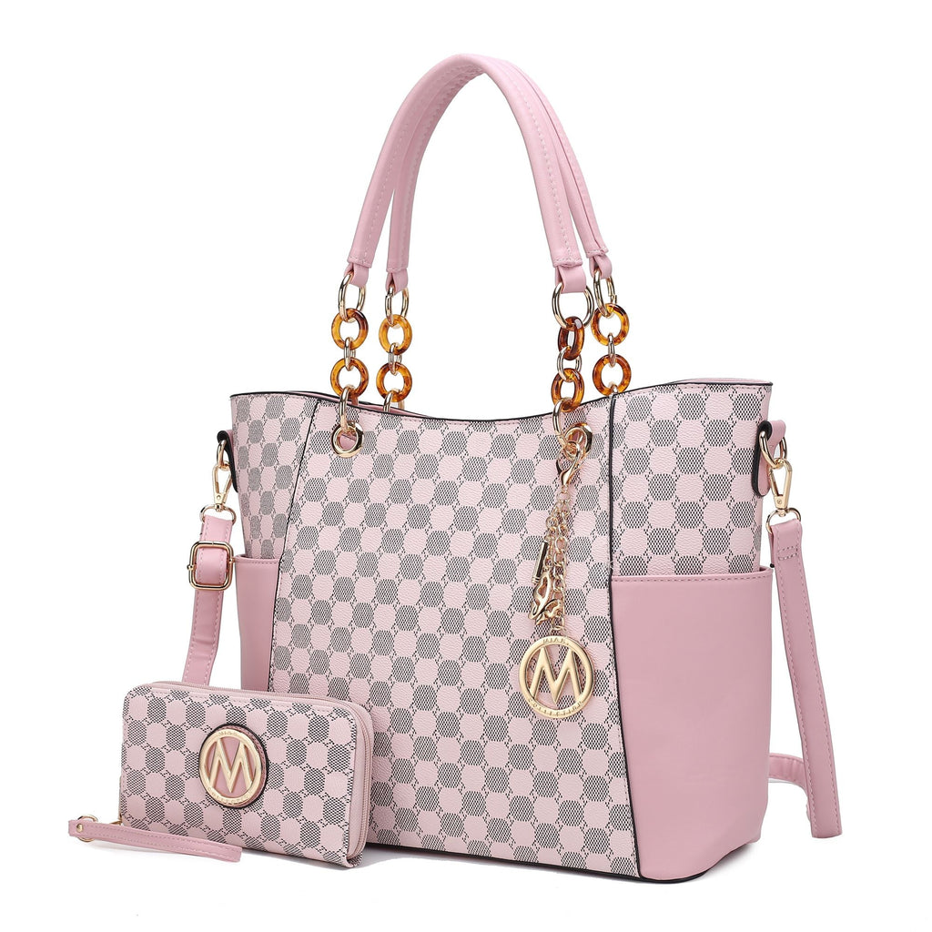 MKF Collection Merlina 2 PCS Women Tote Handbag with Wallet by Mia k Cnasti Strings and Thangs