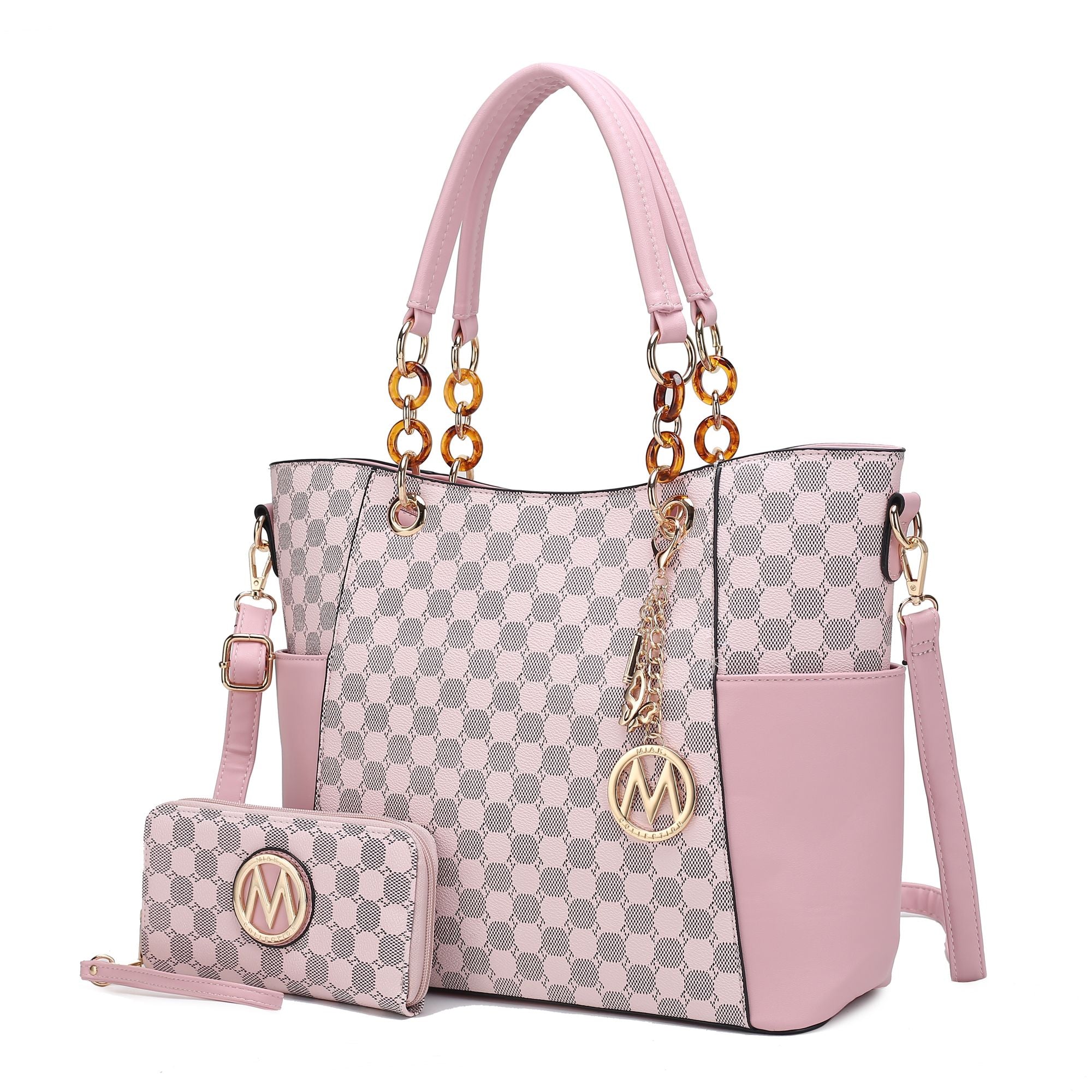 MKF Collection Merlina 2 PCS Women Tote Handbag with Wallet by Mia k Cnasti Strings and Thangs