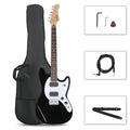 Glarry Full Size 6 String H-H Pickups GMF Electric Guitar with Bag Strap Connector Wrench Tool Black
