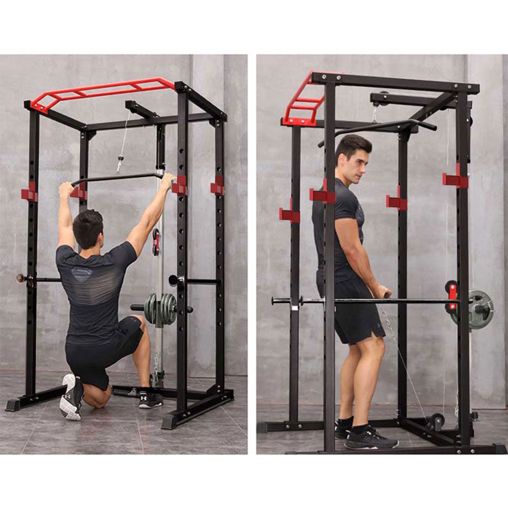 Multi-functional Power Cage,Home Adjustable Pullup Squat Rack 1000Lbs Capacity Comprehensive Fitness Barbell Rack