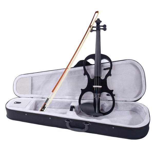 4/4 Electric Silent Violin Case Bow Rosin Headphone Connecting Line V-0