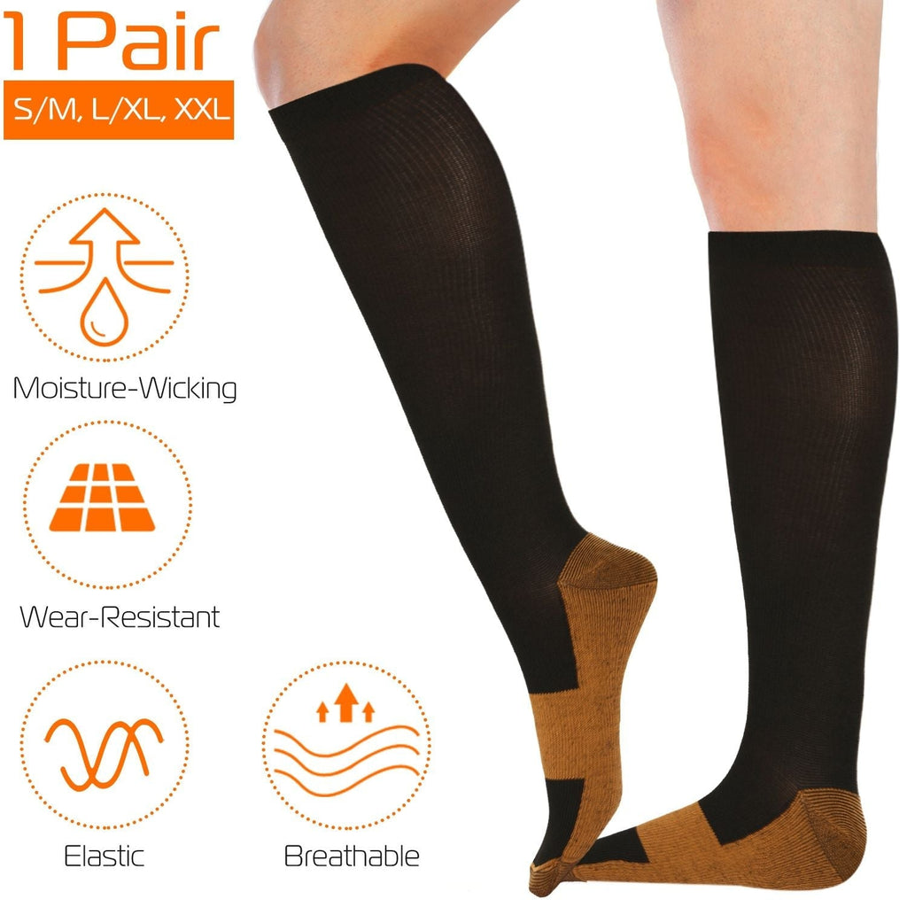 Unisex Copper Compression Socks for Support & Recovery Cnasti Strings and Thangs