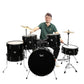 Glarry Full Size Adult Drum Set 5-Piece Black with Bass Drum, two Tom Drum, Snare Drum, Floor Tom, 16" Ride Cymbal, 14" Hi-hat Cymbals, Stool, Drum Pedal, Sticks