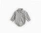 Baby Boy Plaid Pattern Buttoned Shirt With Pockets Long Sleeve Onesies In Autumn