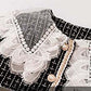 Baby Girl Plaid Pattern Mesh Patchwork Design Lapel Cardigan Combo Pleated Skirt Chanel's Style Sets