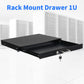 19" 1U Steel Plate DJ Drawer Equipment Cabinet with Keys Black